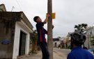 Đoàn xã Thọ Diên tổ chức ra quân bóc, tháo gỡ các biển quảng cáo và thu gom các bao bì ni lông trên trục đường 47C